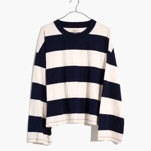 Madewell Easy Crop Long-Sleeve Tee in Rugby Stripe XXS